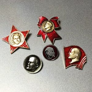 Soviet era Vladimir Lenin antique collection enameled pins new never used RARE